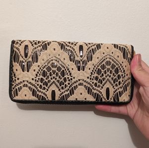 Black lace women's wallet